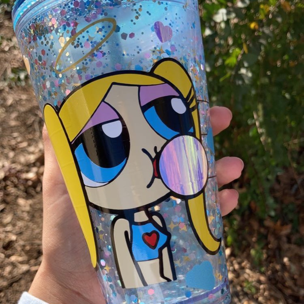 Starbucks 16oz custom Angel Energy Bubbles Powerpuff girl